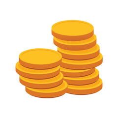 Stack of gold coins icon money wealth