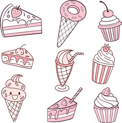 Cute Pink Dessert Collection for a Sweet Design