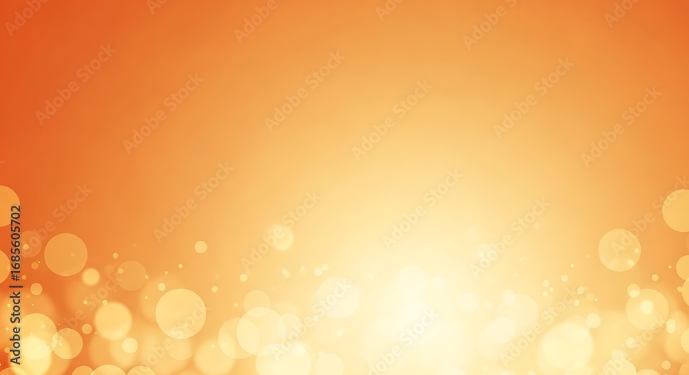 Wall mural abstract orange bokeh background with soft light, perfect for adding a touch of warmth and elegance 