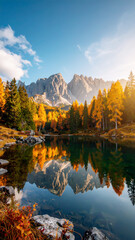 Fototapeta premium Bergsee und Berge im Herbst 