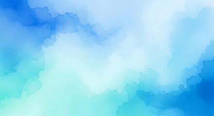 Obraz premium Abstract watercolor background with blue and green hues creating a dreamy and artistic texture for various creative projects