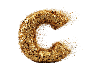 Gold letter C explosion
