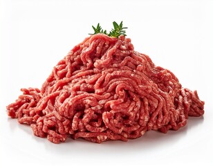 mutton mince freshly ground isolated on a white background