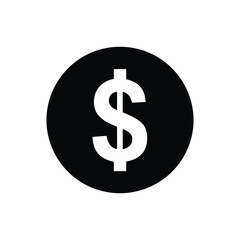Obraz premium Black circular icon representing a dollar sign, a simple graphic for financial and economic concepts