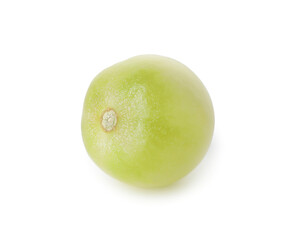 One unripe cherry tomato isolated on white