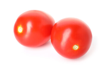 Two ripe red tomatoes isolated on white