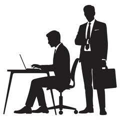 Silhouette of Businessman Walking with Briefcase