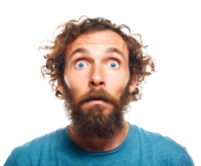 Man with surprised expression