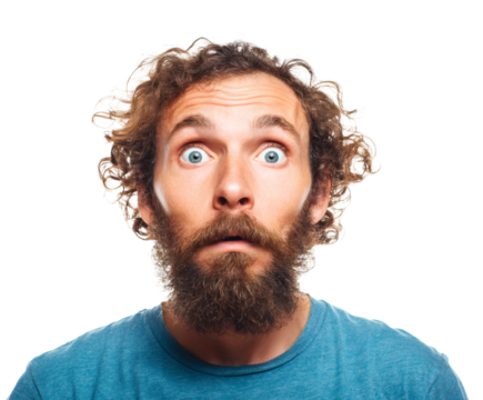 Man with surprised expression