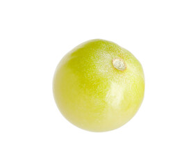 One ripe green tomato isolated on white