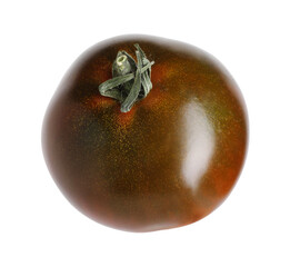 One ripe brown tomato isolated on white