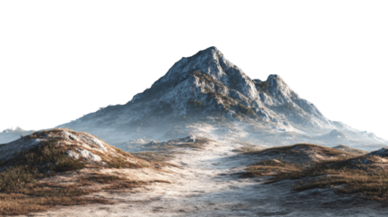 Mountain landscape, path leading to summit