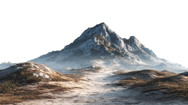 Mountain landscape, path leading to summit