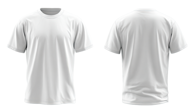 Blank white T-shirt, front and back views (2)