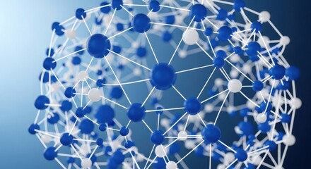 Abstract Molecular Network Structure Representing Digital Connection and Data Flow