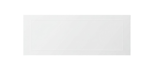 Blank white rectangular panel with a framed edge