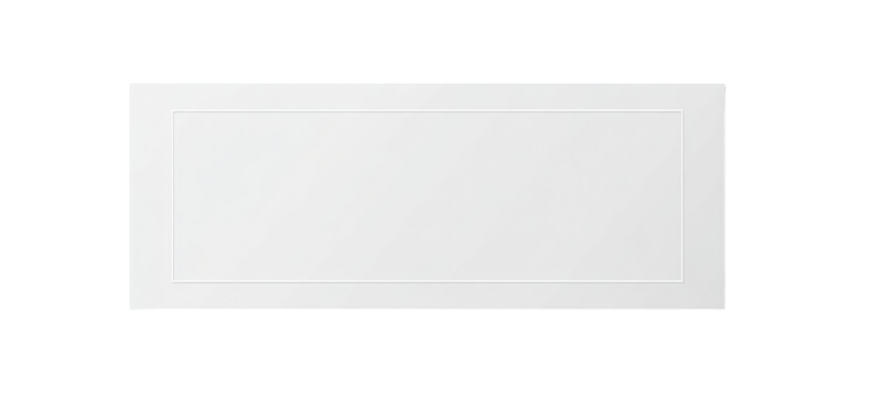 Blank white rectangular panel with a framed edge