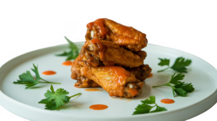 Ai generated image of string of yellow incandescent light bulbs isolated on transparent background