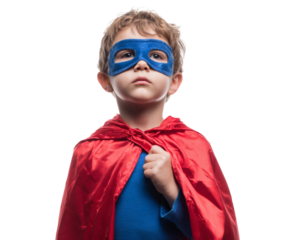 A little boy in a superhero costume, ready to fight for justice and do good.