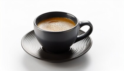 cup of morning coffee on white background