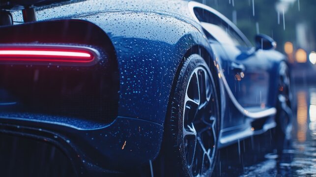 Bugatti Chiron Rain Night Photography