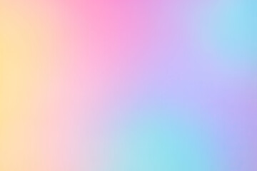 Dreamy Pastel Color Gradient Background Texture: A Soft, Smooth Blend of Vibrant Pink, Purple, Blue, Yellow, and Teal Hues, Perfect for Modern Design, Digital Art, and Creative Projects, Offering an E