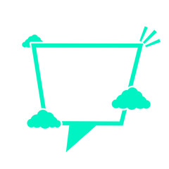 Fototapeta premium green speech box frame and cute cloud