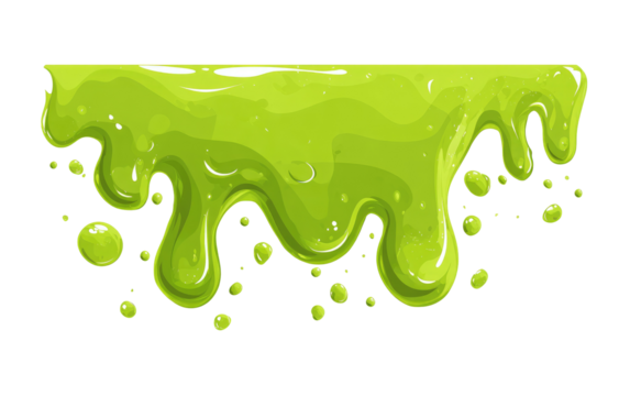 Bright lime green slime dripping and pooling