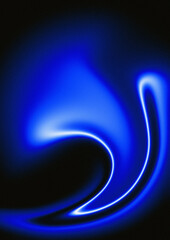 Dynamic Neon Blue Glowing Wave on a Dark Background