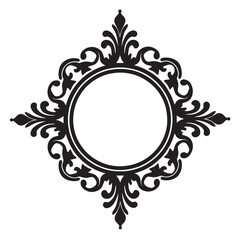 Ornate Decorative Frame Black and white illustration