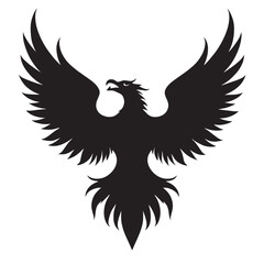 Phoenix Silhouette Black and white illustration