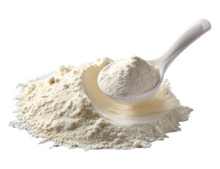 White powder heap with a spoon