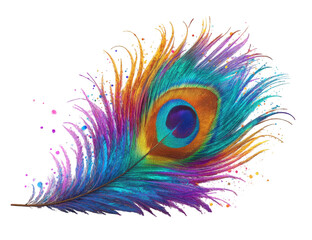 Obraz premium Vibrant peacock feather graphic