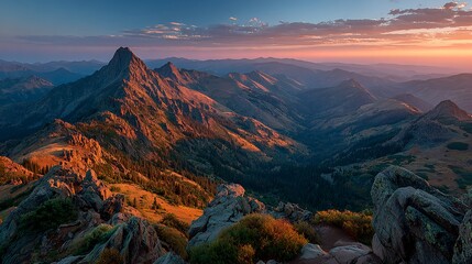 Obraz premium Immersive Mountain Ridge Composition with Aurora Glow – Cinematic Wilderness Visual for Eco-Tourism and Digital Wellness Campaigns