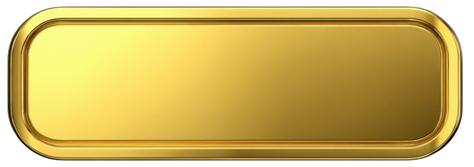 Gold rectangular button with beveled edges