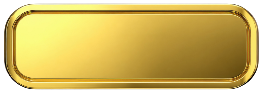 Gold rectangular button with beveled edges