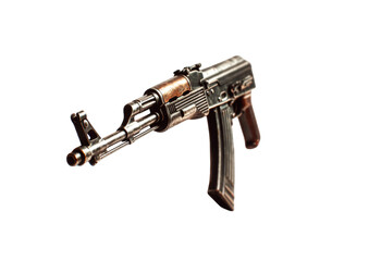 Close-up of a rifle against black background