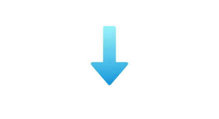 A blue arrow pointing downwards, indicating direction, download, or scrolling.