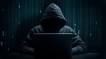 Hooded Hacker at Laptop – Cybersecurity & Digital Threat Scene - Powered by Adobe