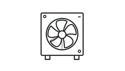 Simple outline drawing of a small air conditioner unit