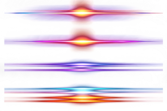 light motion overlay effects. Glowing light miton speed isolated set of bright transparent light effects