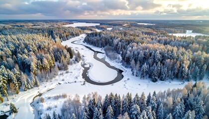 Aerial winter landscape