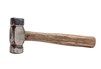 A sturdy metal hammer with a wooden handle