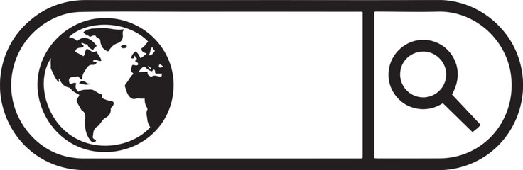 Silhouette vector art illustration  Search Icons with Various Objects Inside in a Clean Black and White Style