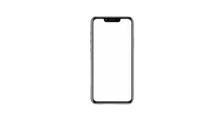 A smartphone mockup with a blank white screen
