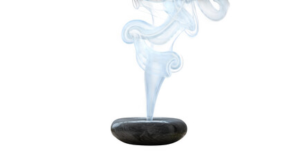 Ai generated image of abstract flowing blue wave lines on a transparent background