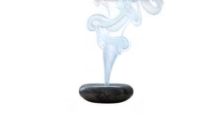 Ai generated image of abstract flowing blue wave lines on a transparent background