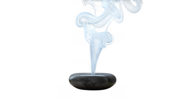 Ai generated image of abstract flowing blue wave lines on a transparent background