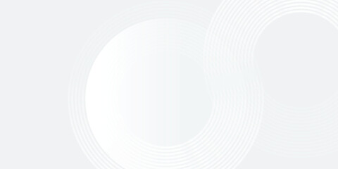 White geometric abstract background overlap layer on bright space with lines effect decoration. Modern graphic design element circles modern background