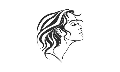 Stylish Woman Hair Silhouette